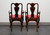 SOLD - HICKORY CHAIR Queen Anne Style Dining Arm Chairs - Pair 2