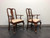 SOLD - HENKEL HARRIS 104A 29 SPNEA Mahogany Queen Anne Dining Armchairs - Pair