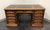 SOLD - HEKMAN French Country Style Oak Double Pedestal Desk w Leather Top