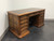 SOLD - HEKMAN French Country Style Oak Double Pedestal Desk w Leather Top