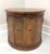 SOLD - WEIMAN Mid 20th Century Banded Walnut Round Cabinet Side Table 