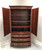 SOLD - BAKER Flame Mahogany Chippendale Serpentine Armoire / Linen Press