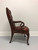 SOLD - HICKORY CHAIR Tufted Leather Queen Anne Style Armchair