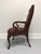 SOLD - HICKORY CHAIR Tufted Leather Queen Anne Style Armchair