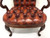 SOLD - HICKORY CHAIR Tufted Leather Queen Anne Style Armchair