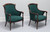 SOLD - French Provincial Louis XVI Upholstered Armchairs - Pair