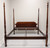 SOLD - Vintage Solid Mahogany King Size Rice Carved Four Poster Bed