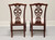 SOLD - THOMASVILLE Chippendale Mahogany Straight Leg Dining Side Chairs - Pair 1