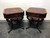 SOLD OUT - WEIMAN Inlaid Flame Mahogany Two-Tier End Side Lamp Tables