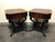 SOLD OUT - WEIMAN Inlaid Flame Mahogany Two-Tier End Side Lamp Tables