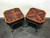 SOLD OUT - WEIMAN Inlaid Flame Mahogany Two-Tier End Side Lamp Tables