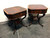 SOLD OUT - WEIMAN Inlaid Flame Mahogany Two-Tier End Side Lamp Tables
