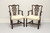 SOLD - Chippendale Style Mahogany Straight Leg Dining Armchairs - Pair