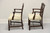 SOLD - Chippendale Style Mahogany Straight Leg Dining Armchairs - Pair