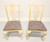 SOLD - CENTURY Scrubbed White Chippendale Ball in Claw Dining Side Chairs - Pair A