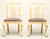 SOLD - CENTURY Scrubbed White Chippendale Ball in Claw Dining Side Chairs - Pair A