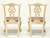 SOLD - CENTURY Scrubbed White Chippendale Ball in Claw Dining Side Chairs - Pair A