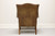 SOLD - Vintage Tufted Leather Wing Back Chair & Ottoman