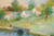 SOLD - 20th Century Original Oil Painting - Lake & Landscape - Signed Manol