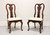 SOLD - THOMASVILLE Collectors Cherry 831 Queen Anne Dining Side Chairs - Pair B