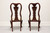 SOLD - THOMASVILLE Collectors Cherry 831 Queen Anne Dining Side Chairs - Pair A