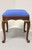 SOLD - Vintage Queen Anne Style True Blue Bench Footstool