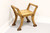 SOLD - Transitional Style Pine Curule Bench with Hairy Paw Feet