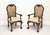 SOLD - Antique Chippendale Style Carved Cane Back Open Armchairs - Pair