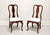 SOLD - PENNSYLVANIA HOUSE Solid Cherry Queen Anne Dining Side Chairs - Pair A