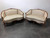 SOLD OUT - Vintage French Style Carved Wooden Frame Upholstered Settees - Pair