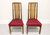 SOLD - DREXEL HERITAGE Campaign Style Dining Side Chairs w/ Caned Backs - Pair C