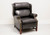 SOLD - SHERRILL Chippendale Style Cambridge Black Leather Recliner