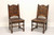 SOLD - Gothic Revival Carved Oak Accent Chairs with Cane Seats - Pair