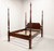 SOLD - LEXINGTON Solid Mahogany Queen Size Rice Carved Four Poster Bed