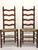 SOLD - Vintage Mid 20th Century Cottage Style Ladder Back Rush Seat Chairs - Set of 4