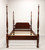 SOLD - LEXINGTON LINK-TAYLOR Heirloom Solid Mahogany Queen Size Rice Carved Four Poster Bed