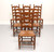 SOLD - Vintage 1950's Solid Cherry Ladder Back Dining Chairs with Rush Seats - Set of 6