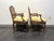 SOLD OUT - Carved French Style Open Armchairs with Cane Backs - Pair