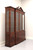 SOLD -  HEKMAN Inlaid Flame Mahogany & Yew Wood Federal Breakfront China Cabinet