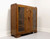 SOLD - Antique 1920's English Art Deco Quartersawn Tiger Oak Curio / Bookcase Cabinet