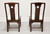 SOLD - THOMASVILLE Mahogany Asian Chinoiserie Dining Side Chairs - Pair A