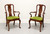 SOLD - HICKORY CHAIR Mahogany Queen Anne Dining Captain's Armchairs - Pair