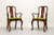 SOLD - HICKORY CHAIR Mahogany Queen Anne Dining Captain's Armchairs - Pair