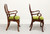 SOLD - HICKORY CHAIR Mahogany Queen Anne Dining Captain's Armchairs - Pair