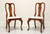 SOLD - HENKEL HARRIS 105S 24 Solid Wild Black Cherry Queen Anne Dining Side Chairs - Pair C