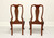 SOLD - HENKEL HARRIS 105S 24 Solid Wild Black Cherry Queen Anne Dining Side Chairs - Pair C