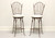 SOLD - CHARLESTON FORGE Wrought Iron Shaker Arch Bar Height Swivel Stools - Pair C