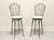 SOLD - CHARLESTON FORGE Wrought Iron Shaker Arch Bar Height Swivel Stools - Pair B
