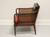 SOLD - W & J Sloane Faux Bamboo, Cane & Leather Mid 20th Century Lounge Chair w/ Ottoman