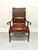 SOLD - MAITLAND SMITH Regency Style Faux Bamboo Leather Caned Accent Armchair